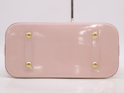 LOUIS VUITTON M91614 Vernis Alma PM Rose Florentine Handbag with Cadena, 2 Keys, and Cloche