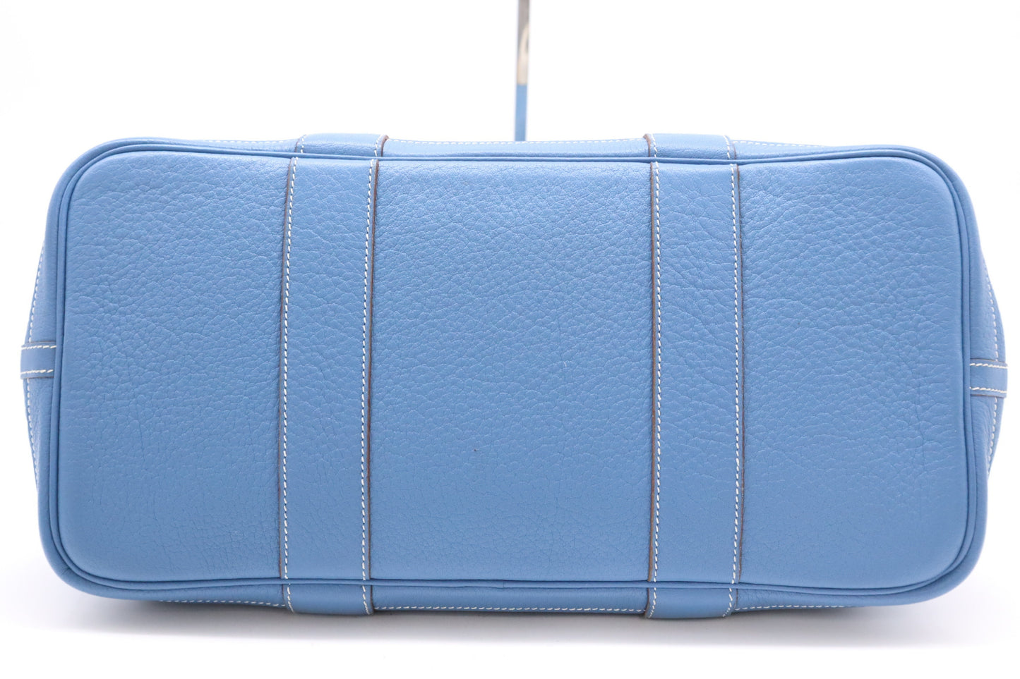 HERMES Negonda O Stamp Garden Party PM Handbag, Blue, with Dust Bag