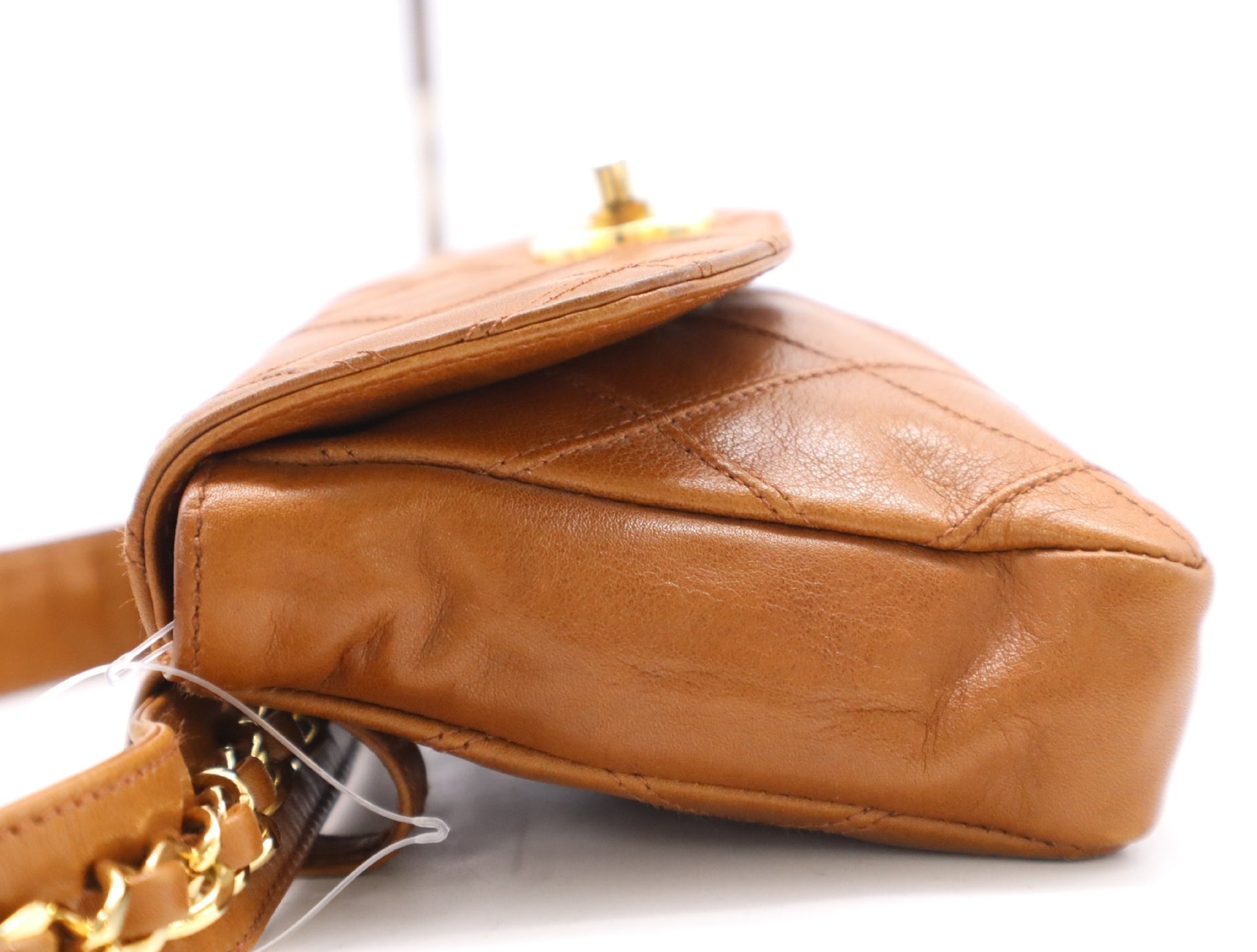 CHANEL Bicolor GD Hardware Waist Pouch Brown