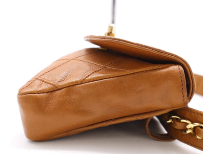 CHANEL Bicolor GD Hardware Waist Pouch Brown