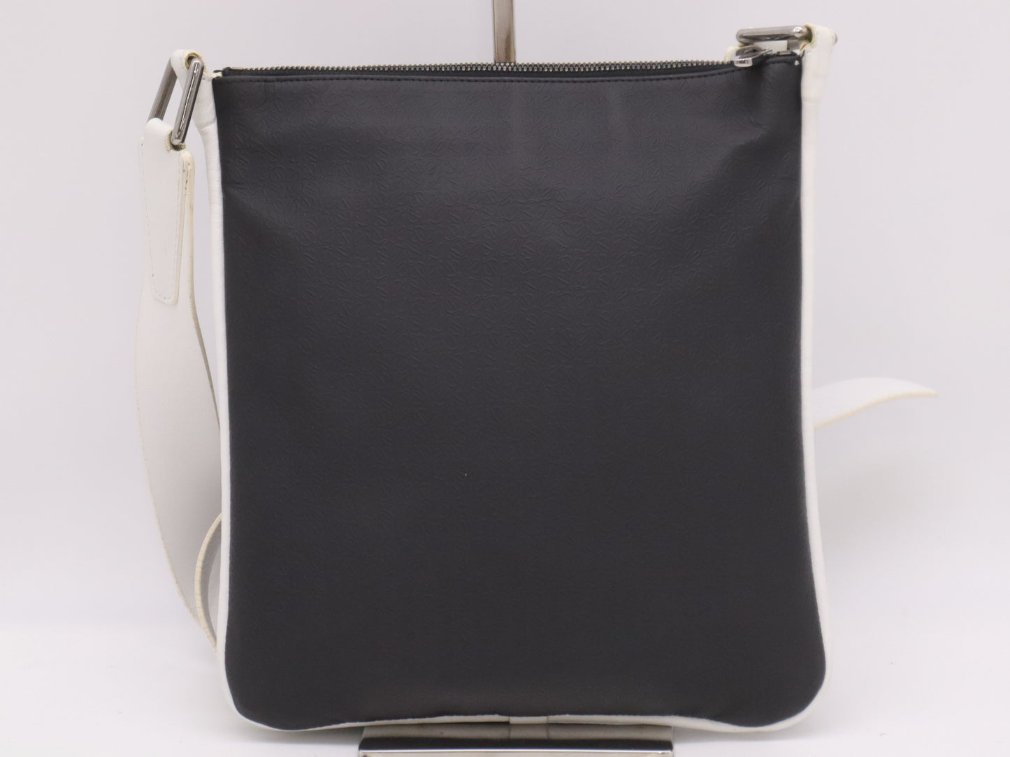 LOEWE PVC x Leather Shoulder Bag Black White Shoulder Bag