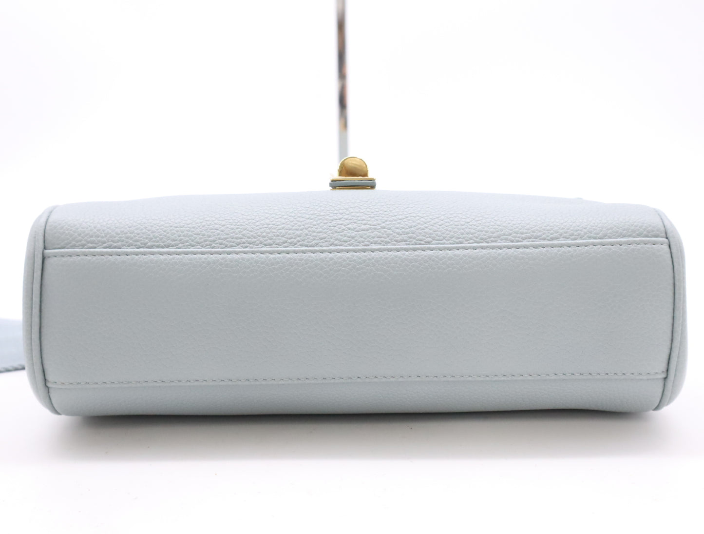 CELINE Seize Leather Shoulder Bag, Light Blue, with Shoulder Strap and Dust Bag