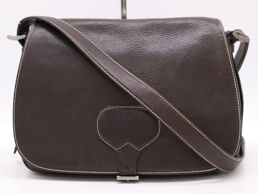 PRADA Leather Shoulder Bag Brown Shoulder Bag