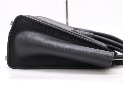 CELINE Leather Luggage Micro Shopper Black Tote Bag with Dust Bag