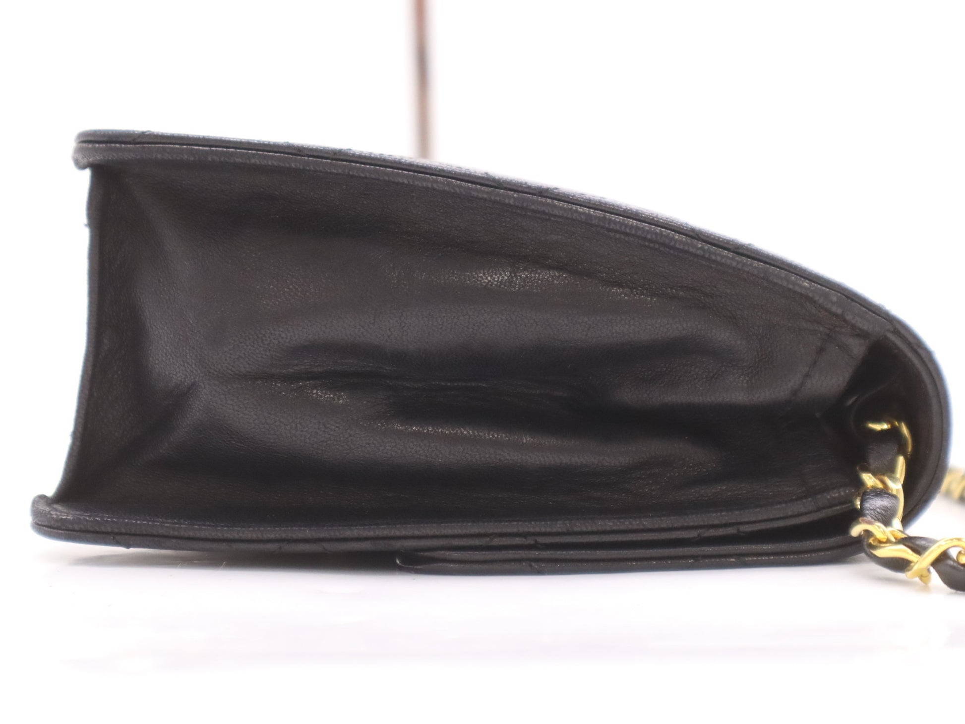 CHANEL Lambskin Matelasse 22 S Flap S Chain Push Lock Black Shoulder Bag