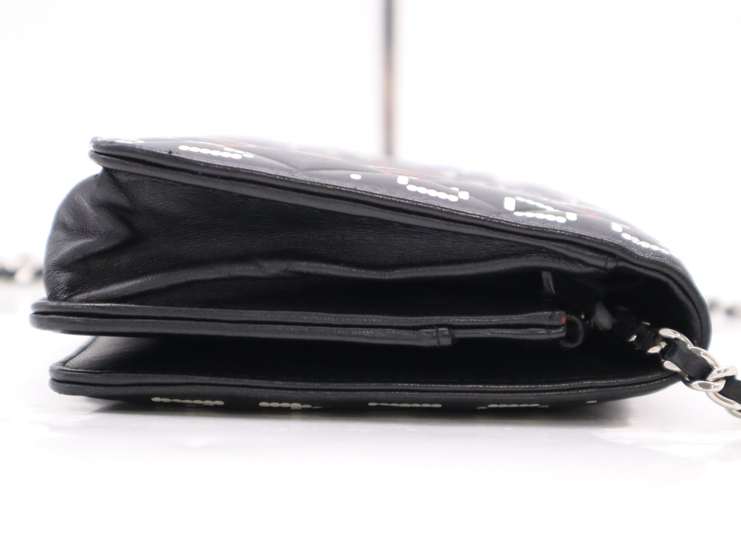 CHANEL Lambskin Matelasse Chain Wallet Black Seal 23633777 Shoulder Bag