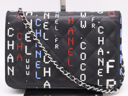 CHANEL Lambskin Matelasse Chain Wallet Black Seal 23633777 Shoulder Bag