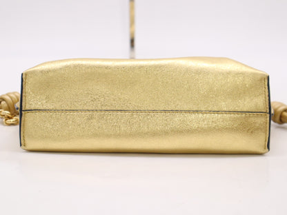 LOEWE A411FC2X62 Napa Calfskin Flamenco Clutch Mini Chain Shoulder Bag Gold