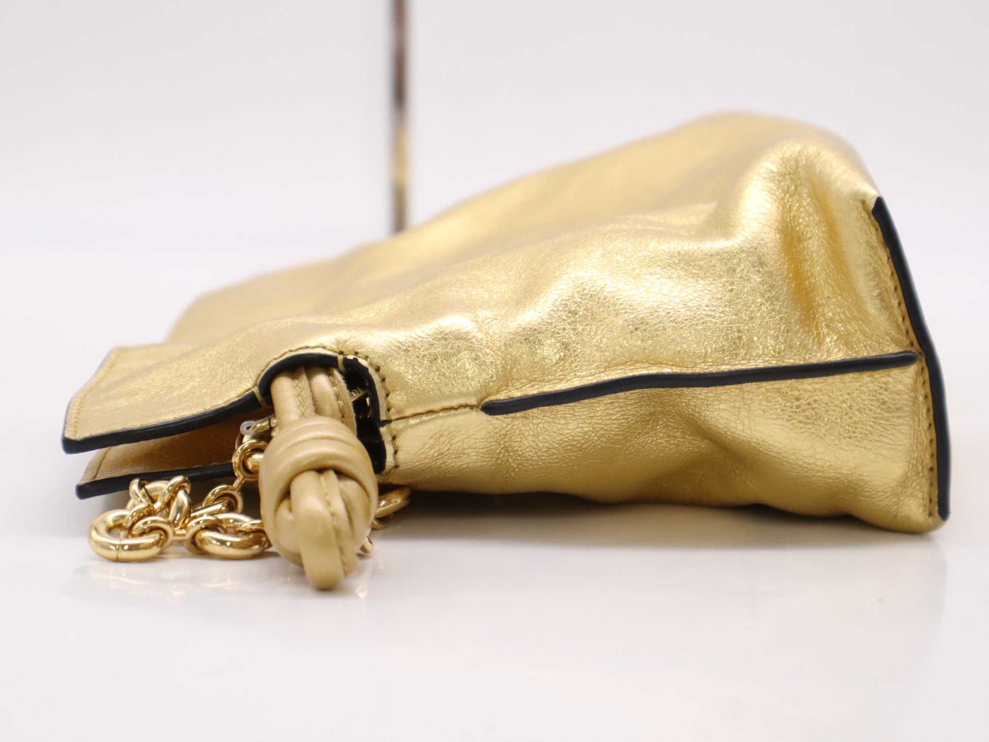 LOEWE A411FC2X62 Napa Calfskin Flamenco Clutch Mini Chain Shoulder Bag Gold