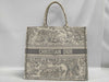 Dior Book Tote Large Toile de Jouy Canvas Tote Bag in Gray and Ivory