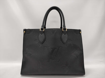 LOUIS VUITTON M45595 Monogram Empreinte On the Go MM Noir Tote Bag with RFID Reader 