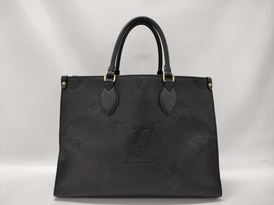 LOUIS VUITTON M45595 Monogram Empreinte On the Go MM Noir Tote Bag with RFID Reader 