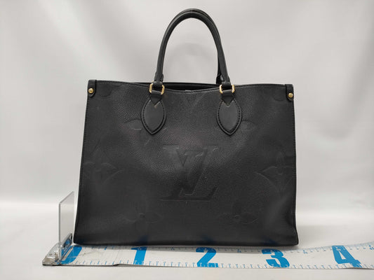 LOUIS VUITTON M45595 Monogram Empreinte On the Go MM Noir Tote Bag with RFID Reader 