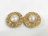 CHANEL Faux Pearl Earrings with Rice, Gold