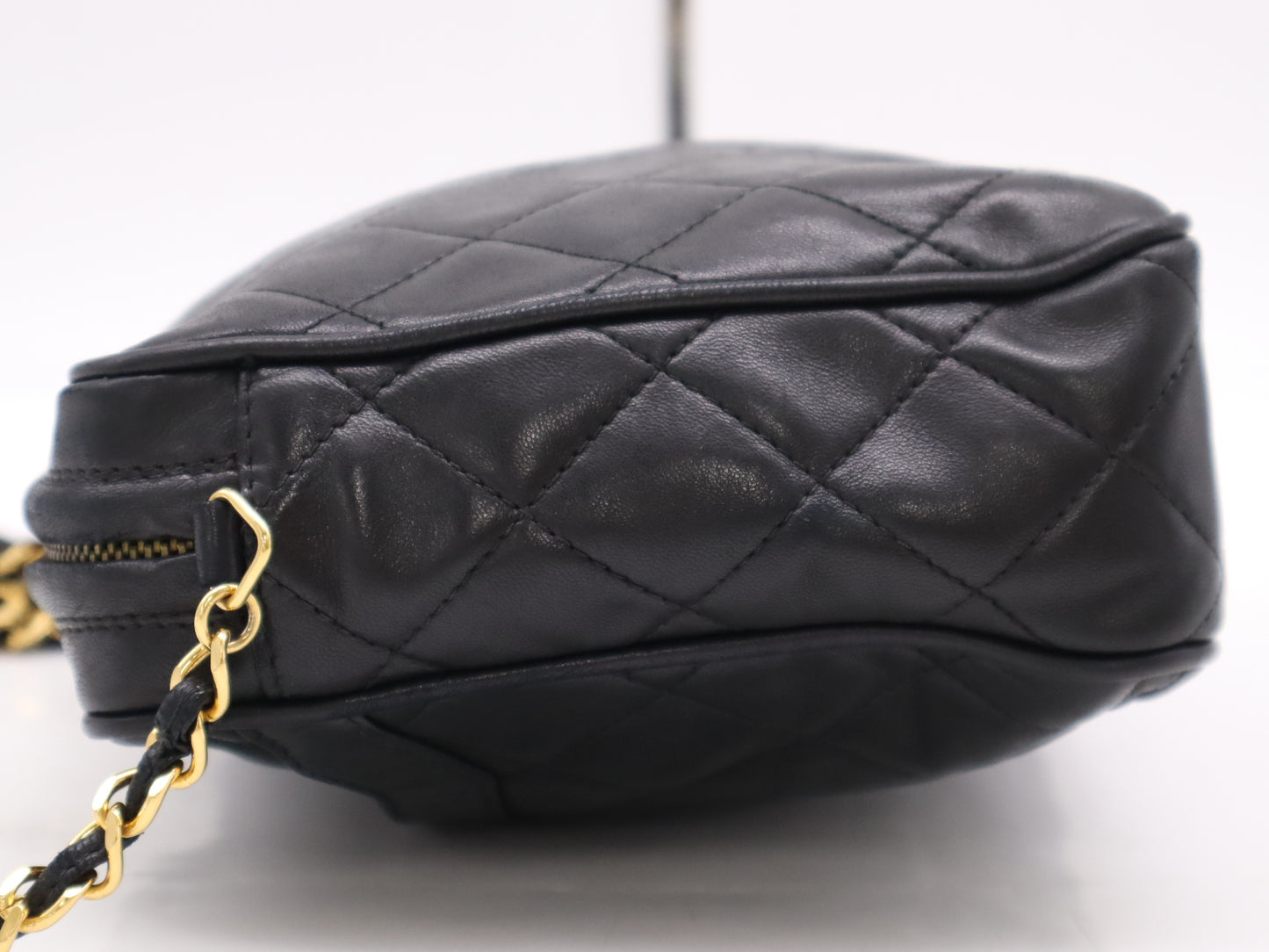 CHANEL Lambskin Matelasse Fringe Shoulder Bag, Black, G Hardware, Seal, 2328978