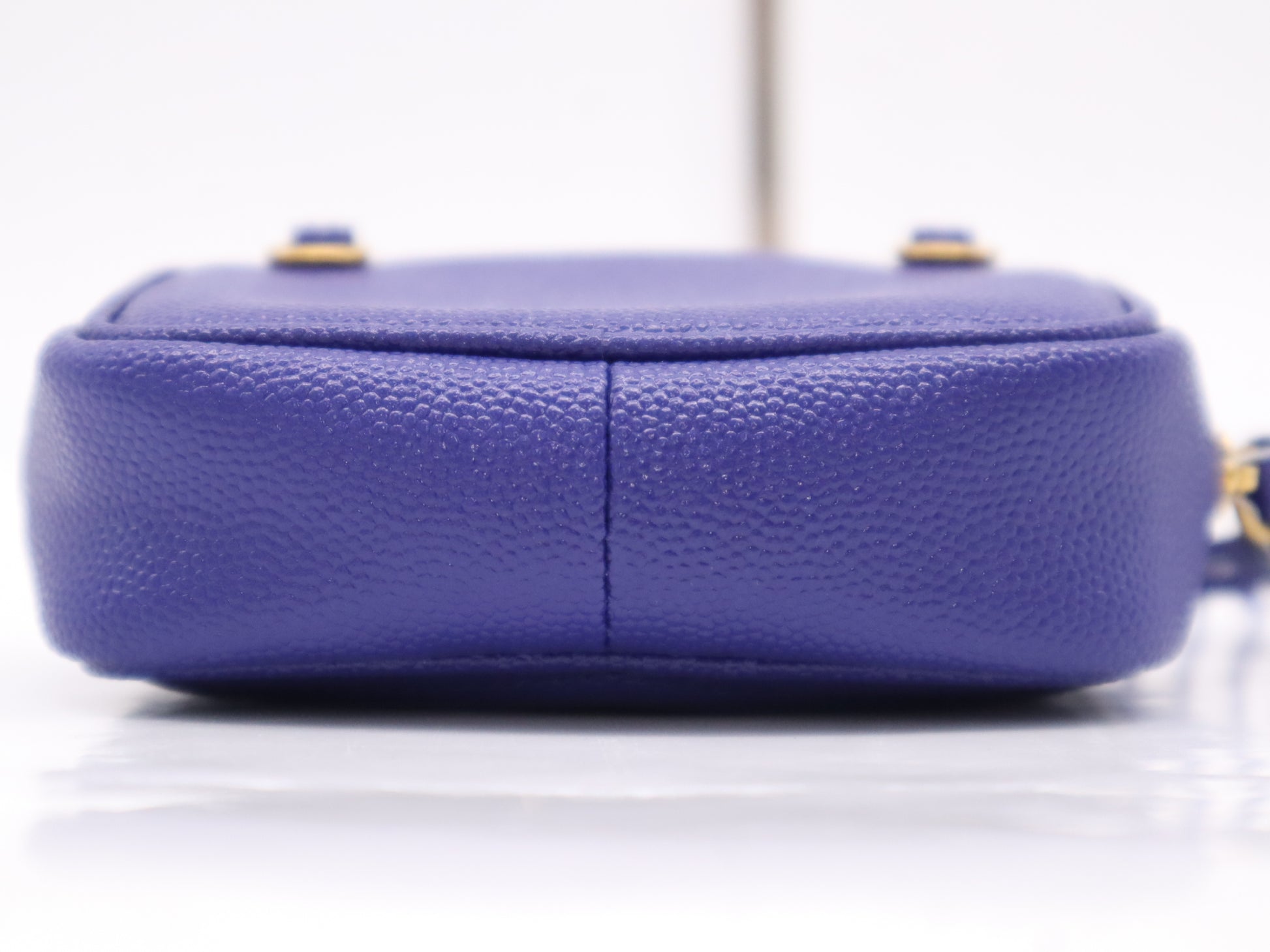 SAINT LAURENT Leather BRS635088 Baby Blue Leather Chain Shoulder Bag with Dust Bag