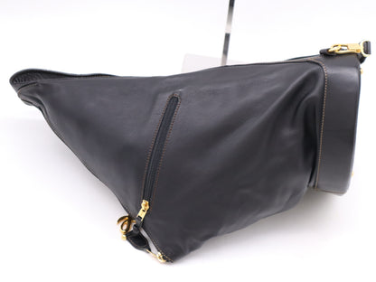 LOEWE Leather Anton Backpack, One-Shoulder Bag, Black, with Pouch