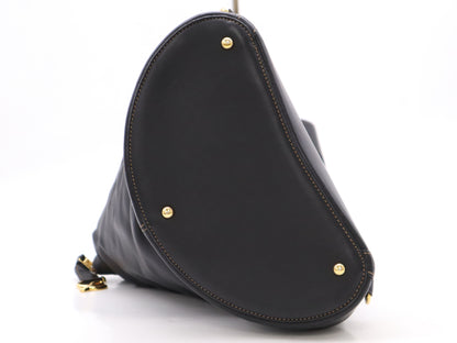 LOEWE Leather Anton Backpack, One-Shoulder Bag, Black, with Pouch