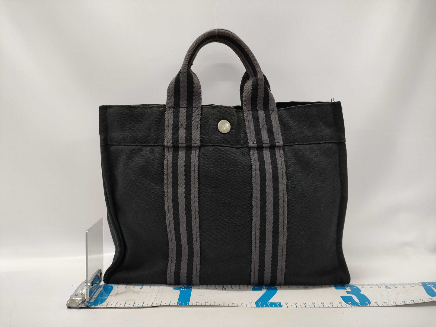 HERMES Four Tou PM Handbag Canvas Black Handbag