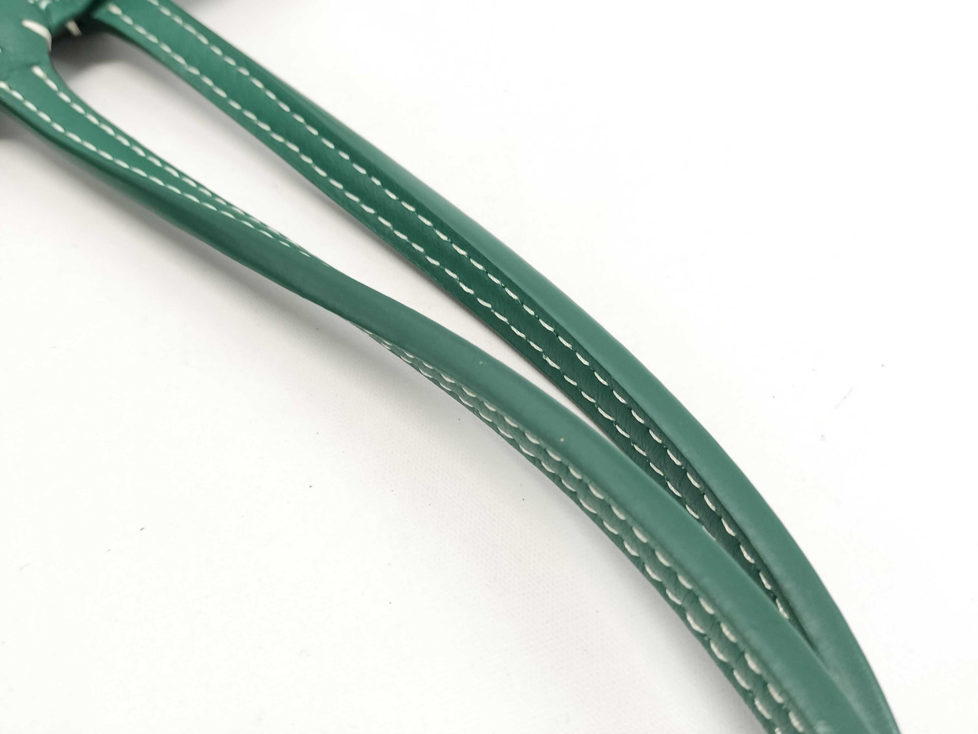 GOYARD Saint Louis PM Tote Bag, Goyardine Canvas and Leather, Green, with Pouch