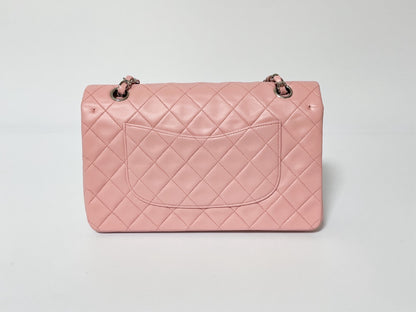 CHANEL W Flap Matlasse Pink Lambskin Seal Shoulder Bag