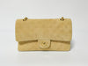 CHANEL W Flap Suede Beige Matlasse Seal Shoulder Bag