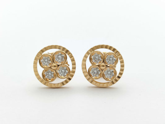 LOUIS VUITTON Pughs-Saint-Blossom BB Diamonds PG Au750 2.9g Earrings