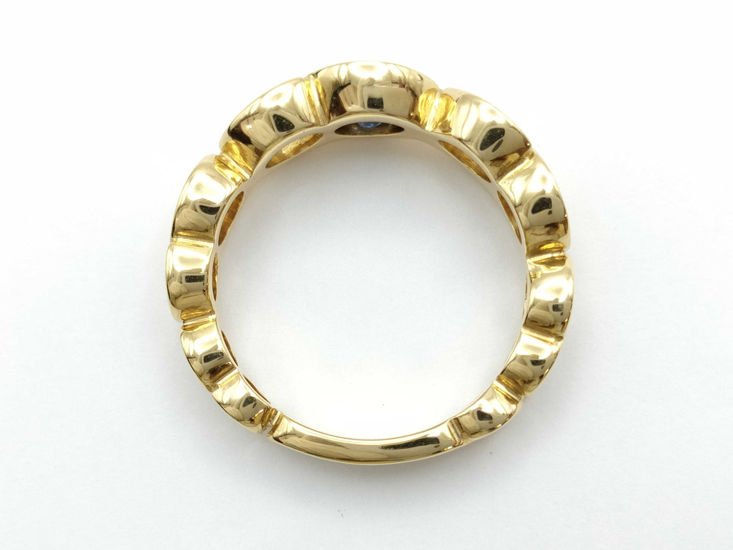 CHANEL Coco Sapphire YG 750 7.6g Ring 