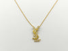 Yves Saint Laurent Logo D0.11ct K18 3.4g Necklace in Precious Metal