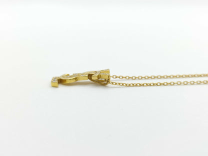 Yves Saint Laurent Logo D0.11ct K18 3.4g Necklace in Precious Metal