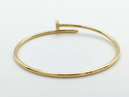 Cartier Justo Ankle SM #18 Diamond YG Au750 9.5g Bracelet Bangle