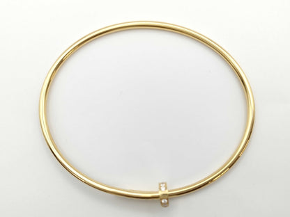 Cartier Justo Ankle SM #18 Diamond YG Au750 9.5g Bracelet Bangle