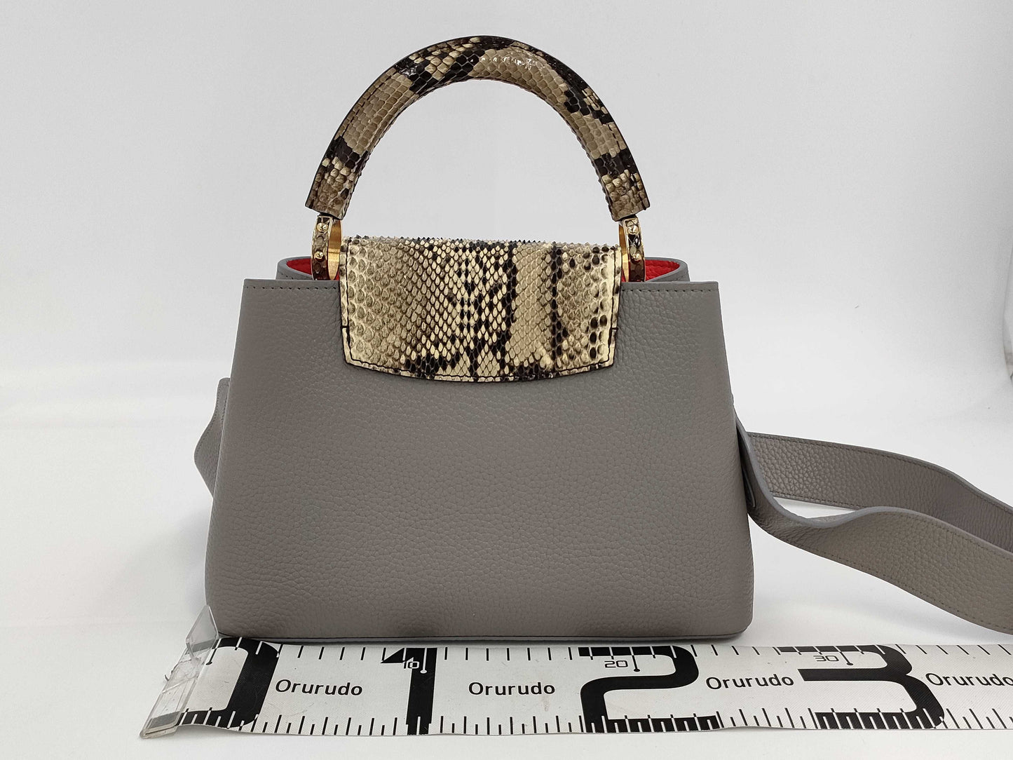 LOUIS VUITTON LOUIS VUITTON bag LV logo x python Capucines BB gray handbag