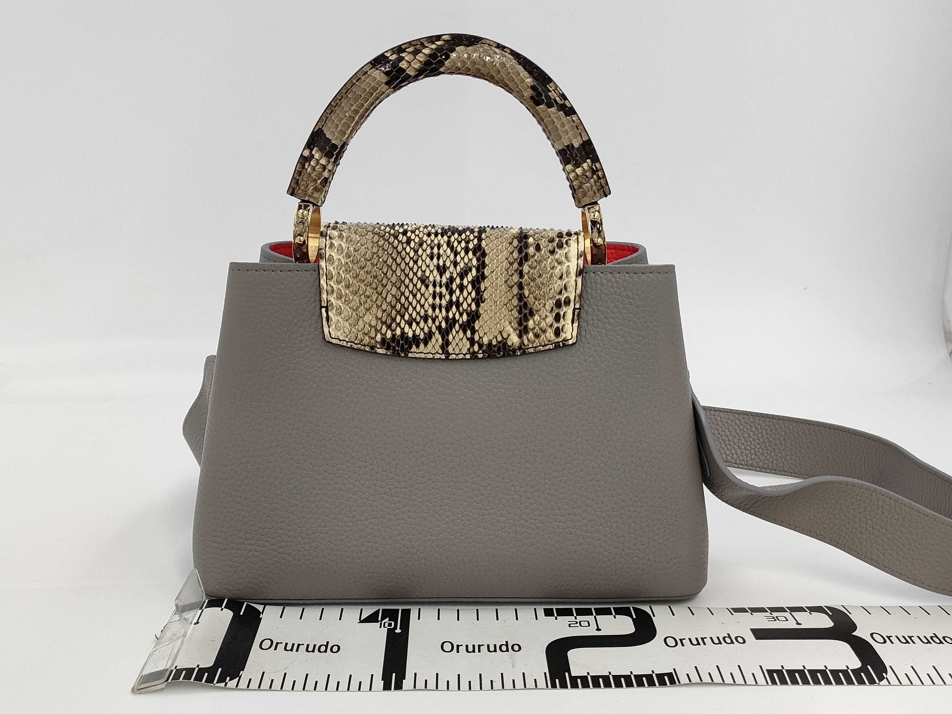 LOUIS VUITTON LOUIS VUITTON bag LV logo x python Capucines BB gray handbag