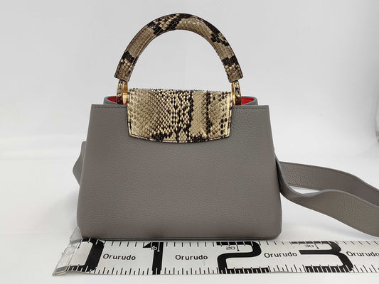 LOUIS VUITTON LOUIS VUITTON bag LV logo x python Capucines BB gray handbag