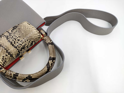 LOUIS VUITTON LOUIS VUITTON bag LV logo x python Capucines BB gray handbag