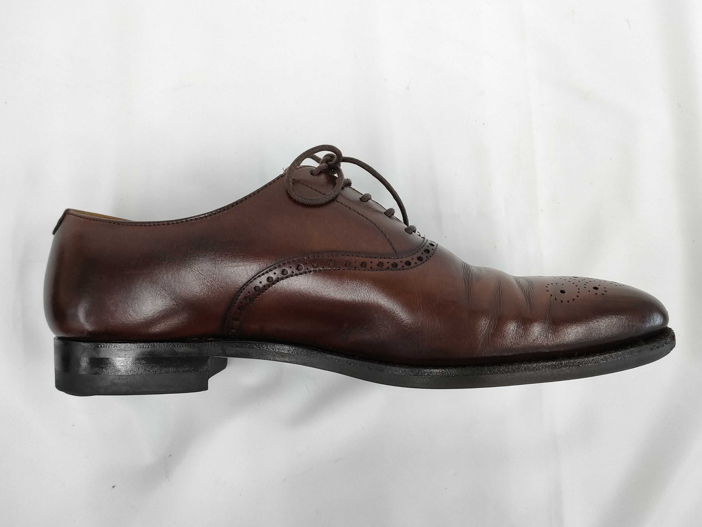Crockett & Jones EDGWARE Medallion Dress Shoes, Leather, Dark Brown, Size 7, Business Shoes