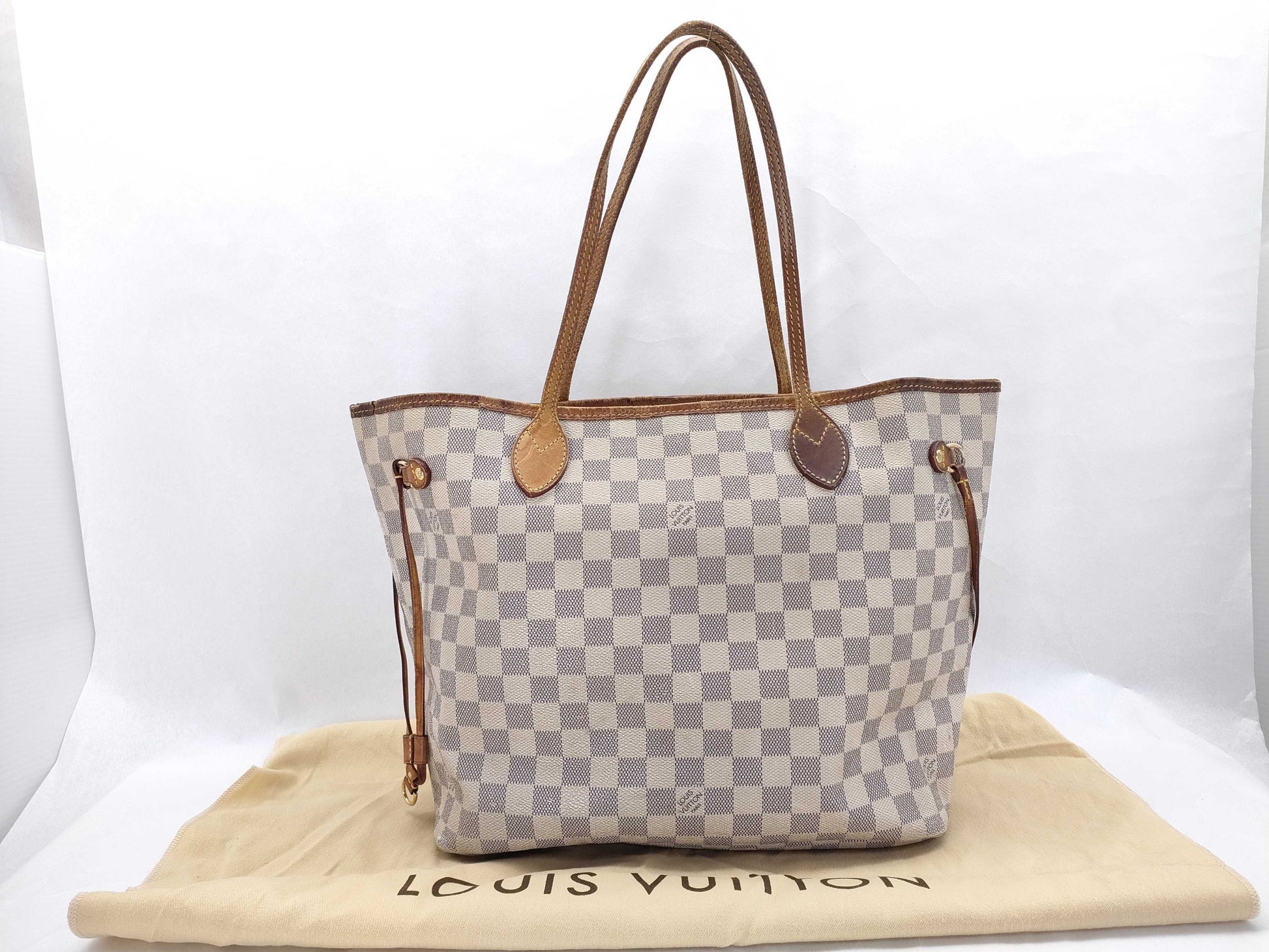 LOUIS VUITTON Damier Azur Neverfull Tote Bag