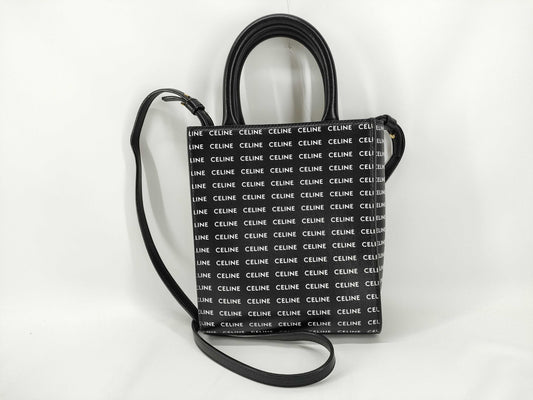 CELINE Logo Shoulder Bag Black Handbag