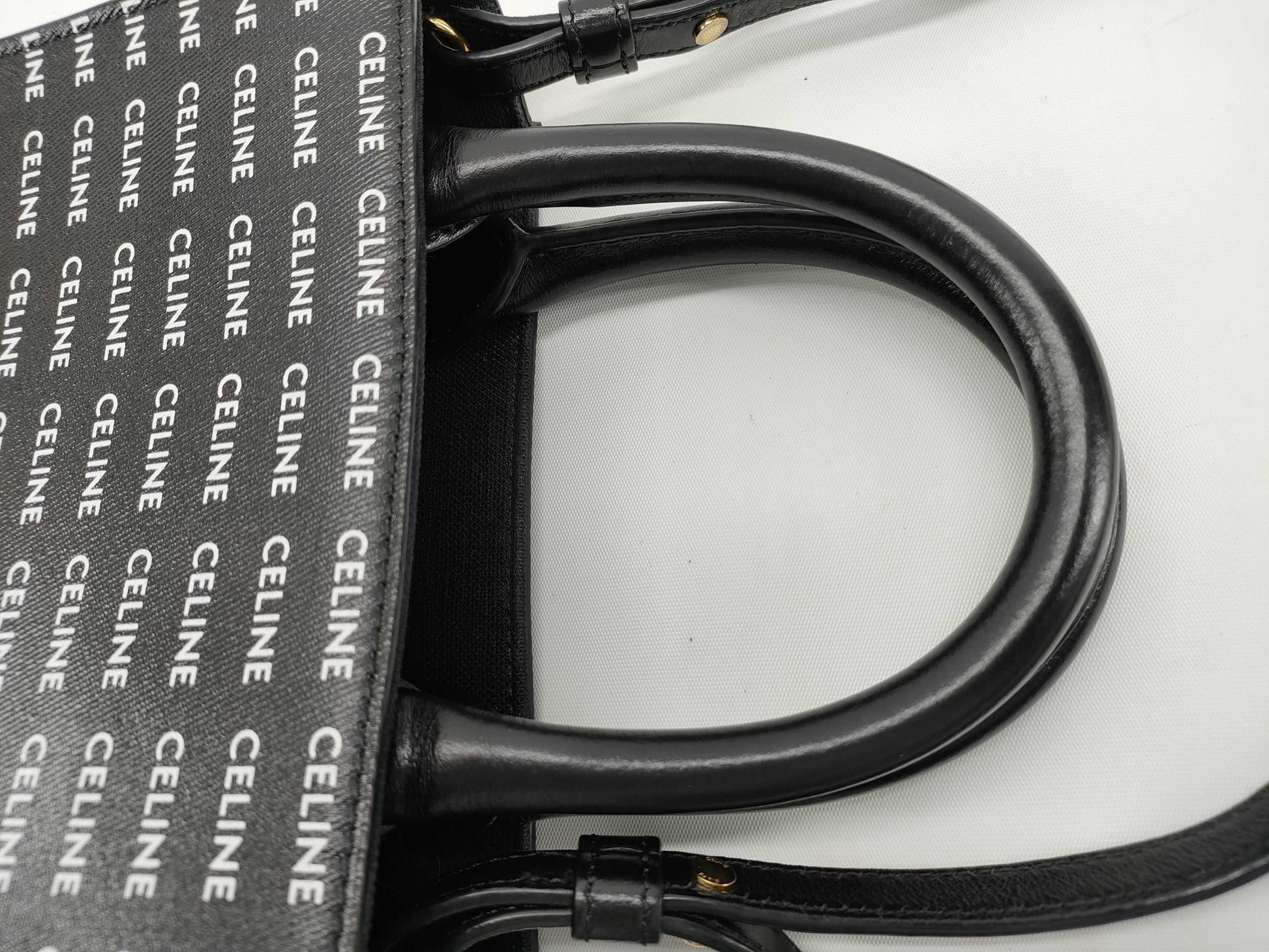 CELINE Logo Shoulder Bag Black Handbag