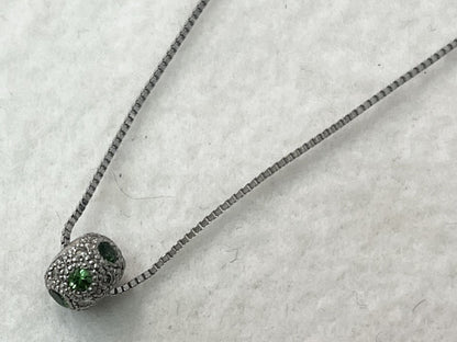 Demantoid Garne 0.30ct D0.14ct Pt/K18WG 3.7g Necklace 