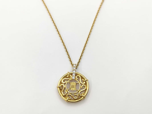 CELINE Macadam D0.11ct 750 6.8g Necklace