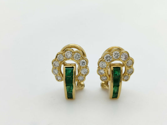 E0.59ct D0.55ct K18 5.0g Earrings 