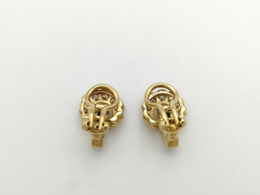 E0.59ct D0.55ct K18 5.0g Earrings 