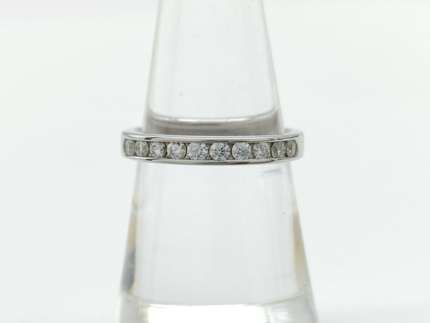 D0.33ct Half Eternity K18WG 3.8g Ring 