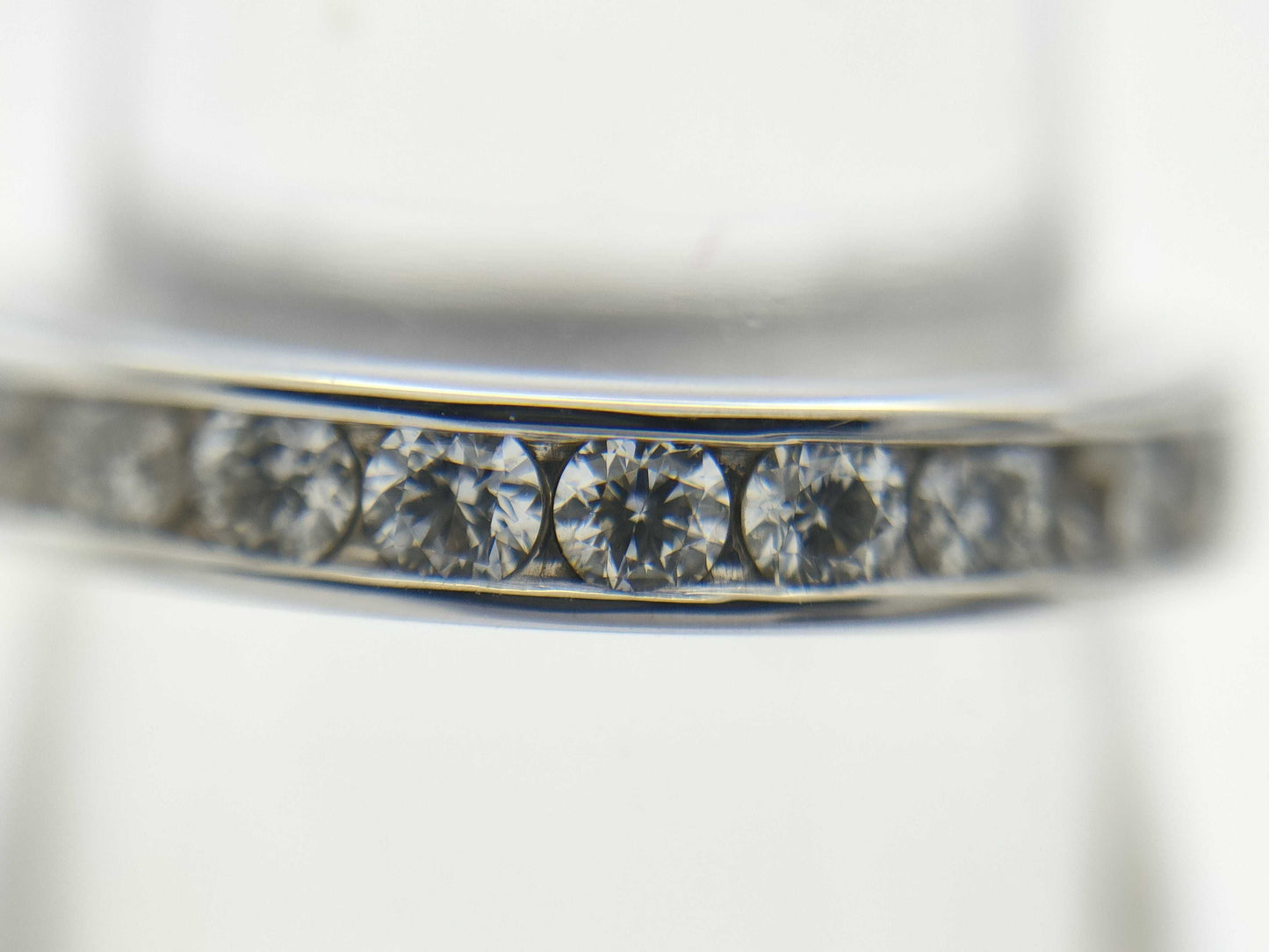 D0.33ct Half Eternity K18WG 3.8g Ring 