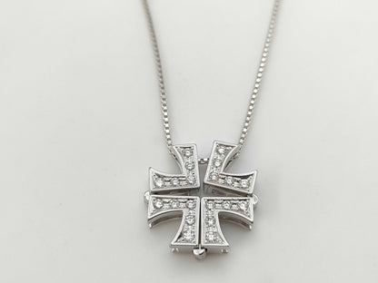 TASAKI TASAKI D0.39ct Cross K18WG 9.2g Necklace