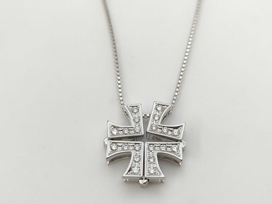 TASAKI TASAKI D0.39ct Cross K18WG 9.2g Necklace
