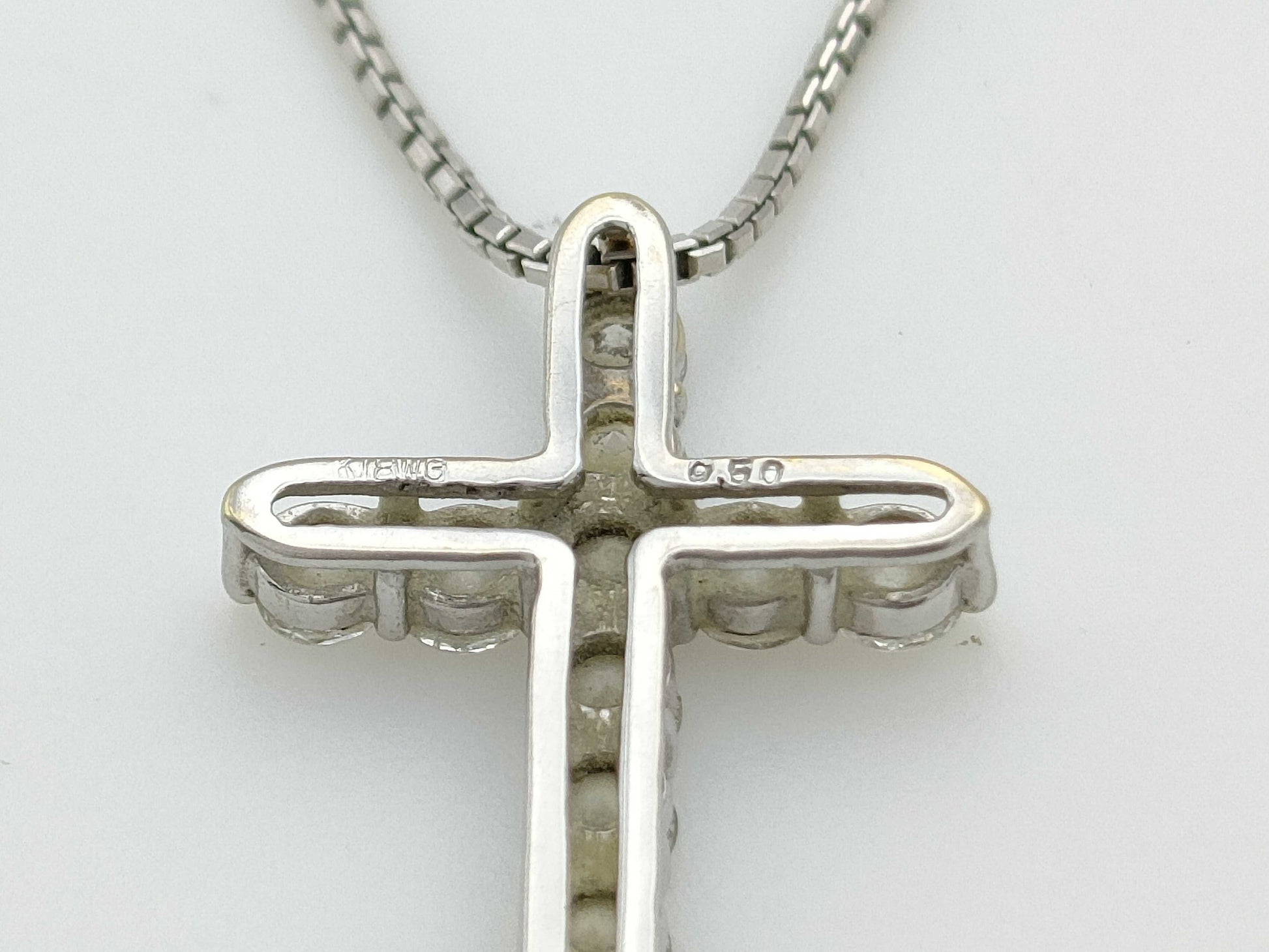D0.50ct K18WG 3.6g Necklace 