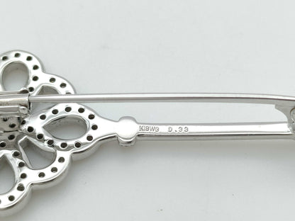 D0.33ct K18WG 4.7g Brooch 